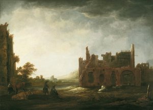 Paysage avec les ruines de l