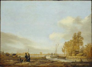 Paysage fluvial avec passerelle - Aelbert Cuyp