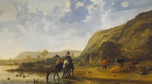 Paysage fluvial avec cavaliers - Aelbert Cuyp