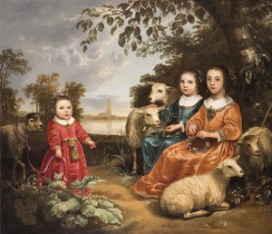 Trois filles avec des moutons dans un paysage - Aelbert Cuyp