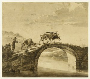 Trois vaches sur un pont (Lugt 16) - Aelbert Cuyp