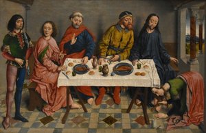 Néerlandais :  Jésus chez Simon le Pharisien Jésus chez Simon par Aelbrecht Bouts
