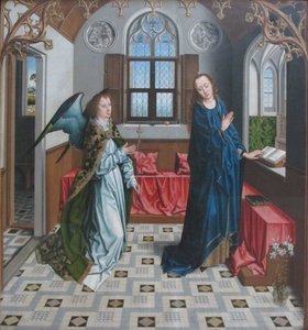 French : Annonciation à Marie Annunciation of Virgin Mary. - Aelbrecht Bouts
