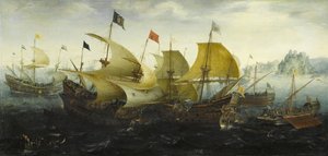 Bataille de Cadix, les navires néerlandais et anglais attaquent l