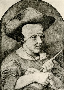 Femme avec chapeau de paille et Rommelpot - Aert Cosyn