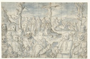 Crucifixion avec un fondateur et sa famille - Aert Pietersz.