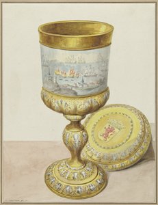 Coupe en or avec couvercle, offerte à Cornelis de Witt à l