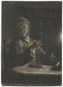 Homme avec un verre levé