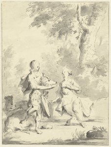 Méléagre donne la tête du sanglier de Calydon à Atalante