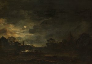 Paysage au clair de lune