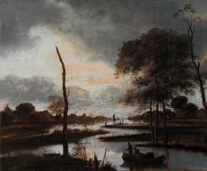 Vue de la rivière : Soir - Aert van der Neer