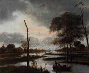 Vue de rivière : Soir - Aert van der Neer