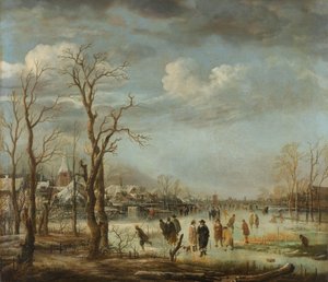 Vue de rivière en hiver, 1630-60