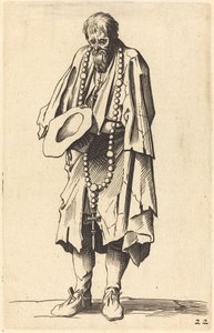 Mendiant avec chapelet - After Jacques Callot