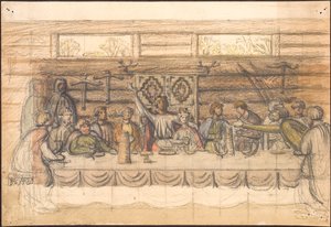 Esquisse précoce de Valdemar Sejr et du festin à Lyø