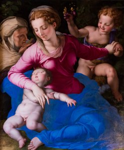 Madone et Enfant endormi, Sainte Élisabeth et Saint Giovannino - Agnolo Bronzino