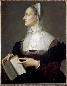 Portrait de la poétesse italienne Laura Battiferri lisant les sonnets de Pétrarque - Agnolo Bronzino