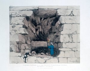 Passage forcé dans la deuxième pyramide de Gizeh, Égypte, 1820