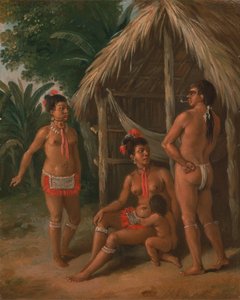 Une famille caribéenne des îles sous le vent devant une hutte, vers 1780 - Agostino Brunias