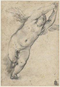 Putto volant avec bras levés