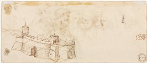 Forteresse crénelée (verso) - Agostino Carracci