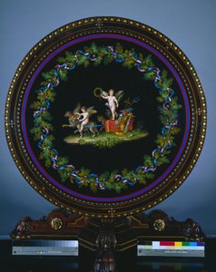 Table centrale avec dessus en micromosaïque, "L