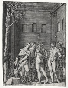 Oreste et Pylade amenés à Iphigénie pour le sacrifice - Agostino Musi