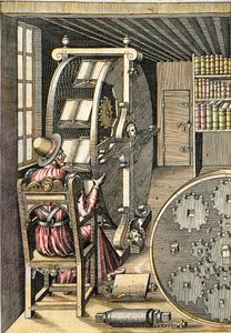 Bureau rotatif - De "Le Diverse et Artifiose Machine" par Agostino Ramelli (1531-1608) - Paris 1588