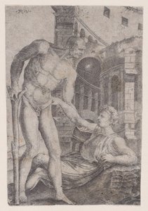 Un homme aidant un autre à se relever, vers 1514-36