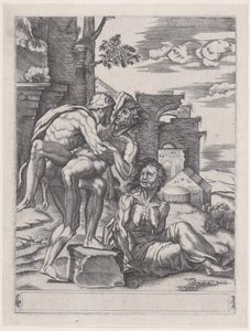 Hercule et Antée, daté de 1533