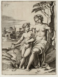 Vénus blessée par la flèche de Cupidon - Agostino dei Musi