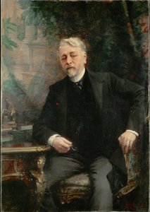 Gustave Eiffel, ingénieur, a construit la tour Eiffel à Paris ... (peinture sur toile)