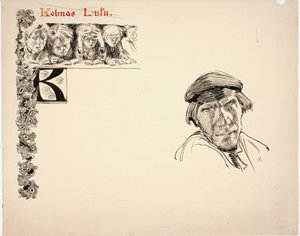 La leçon de lecture - Akseli Gallen-Kallela