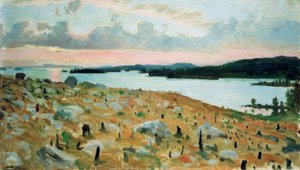 Forêt déboisée au bord du lac Kallavesi