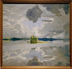 Nuages sur un lac