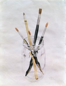 Pinceaux dans un pot