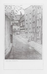 Ruelles de Londres : Cock Lane, Shoreditch (lithographie) - Alan Stapleton