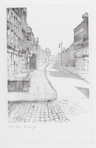 Ruelles de Londres : Long Lane, Borough (litho) - Alan Stapleton
