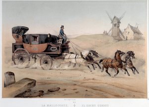 La poste aux chevaux desservant la ville de Saint-Étienne. Lithographie par Albert Adam, XIXe siècle. Paris, Musée Carnavalet