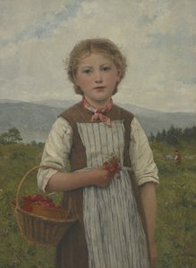 La Mariette aux fraises - Albert Anker