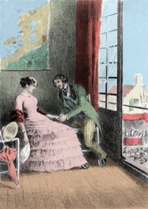 Illustration du roman "Madame Bovary" par Gustave Flaubert (1821-1880). Illustration par Albert Fourie (1854-1937).