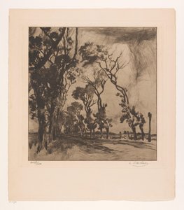 Paysage avec une allée vers Ostende - Albert Baertsoen (signed by artist)