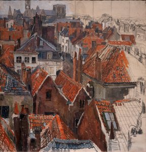 Les toits de Gand (version inachevée), c.1920-22 - Albert Baertsoen