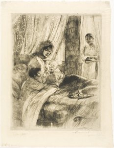 Petit déjeuner, assiette quatre de la femme - Albert Besnard