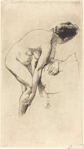 Femme nue se tenant la jambe - Albert Besnard