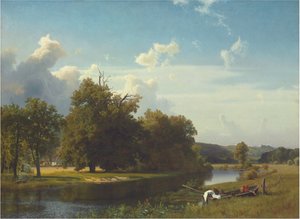 Un paysage fluvial, Westphalie, 1855 - Albert Bierstadt