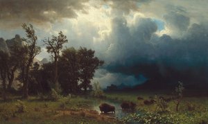 Piste de bisons : La tempête imminente - Albert Bierstadt
