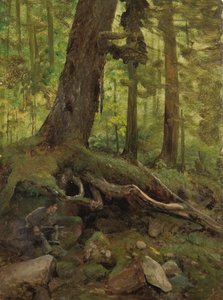 Chasseur dans les montagnes blanches près de Glen House (détail) - Albert Bierstadt