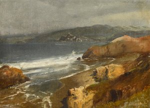 Côte Pacifique, Cal. ou Vue vers le phare de Point Bonita - Albert Bierstadt