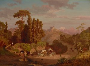 Vue de Subiaco, Italie - Albert Bierstadt